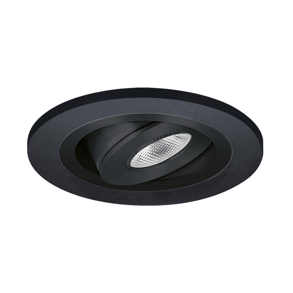 LED recessed spotlight Monza round 3W 2700K black IP65 dimmable adjustable