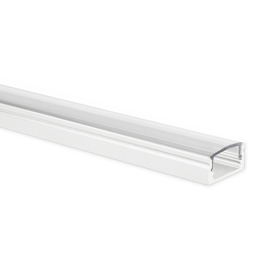 LED strip profile Potenza white low 5m (2 x 2.5m) incl. transparent cover