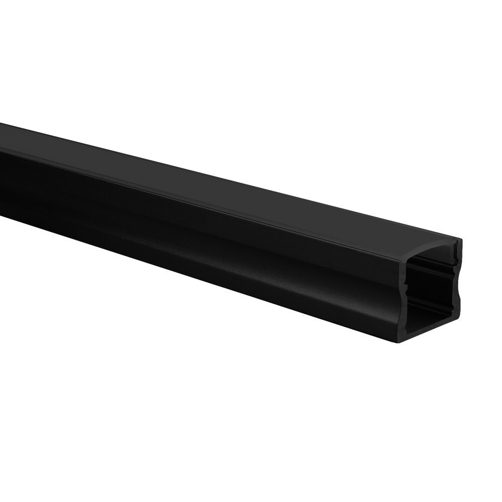 LED strip profile Potenza black (RAL 9005) high 5m (2 x 2.5m) incl. black cover