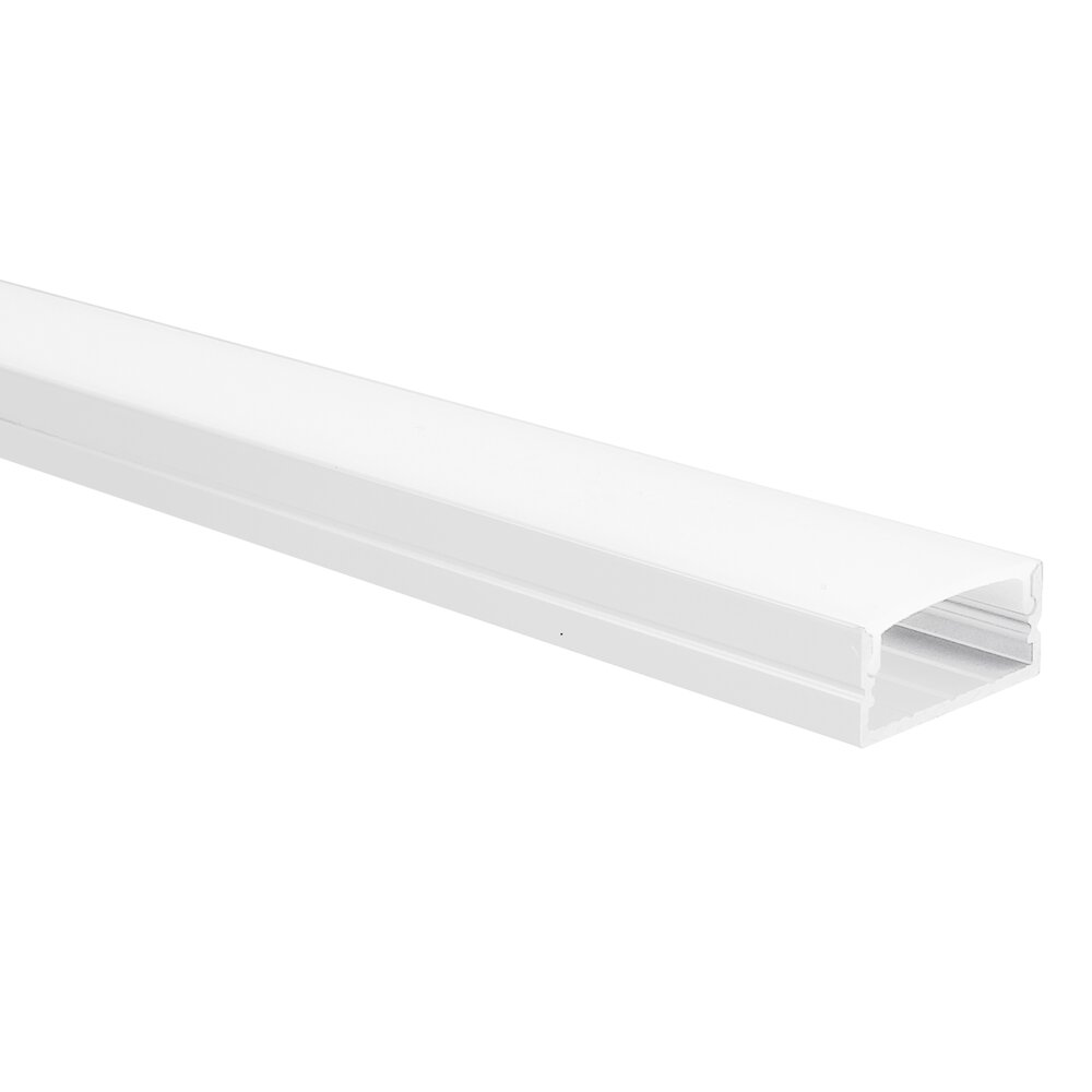 LED strip profile Senisa white aluminium 5m (2 x 2.5m) – 18x8mm internal dimensions – incl. frosted white cover