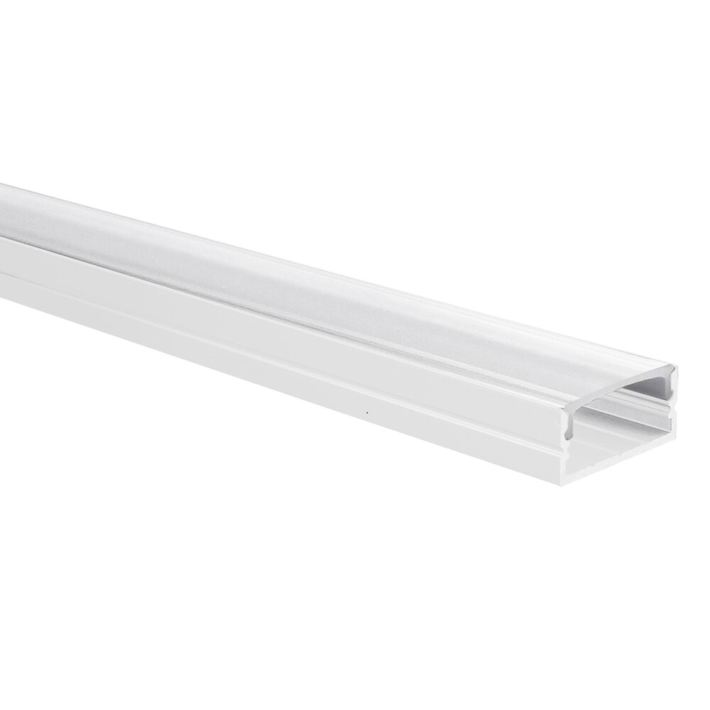 LED strip profile Senisa white aluminium 1m – 18x8mm internal dimensions – incl. transparent cover