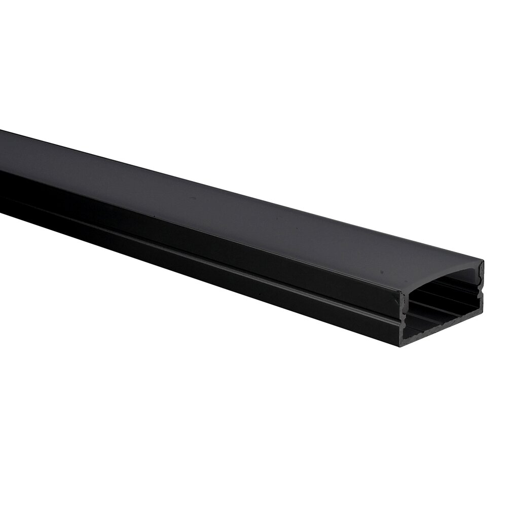 LED strip profile Senisa black aluminium 5m (2 x 2.5m) – 18x8mm internal dimensions – incl. black cover