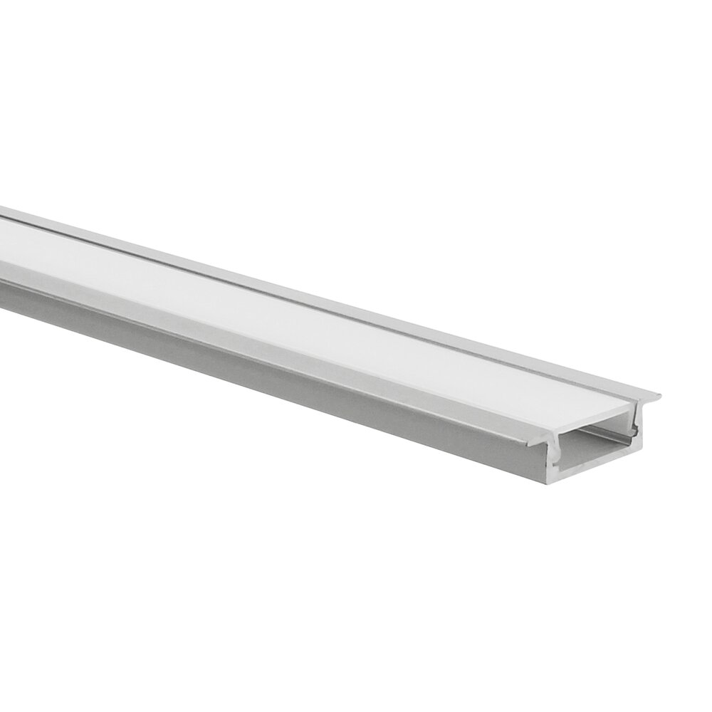 LED strip profile Matera aluminium low 1m incl. frosted white cover