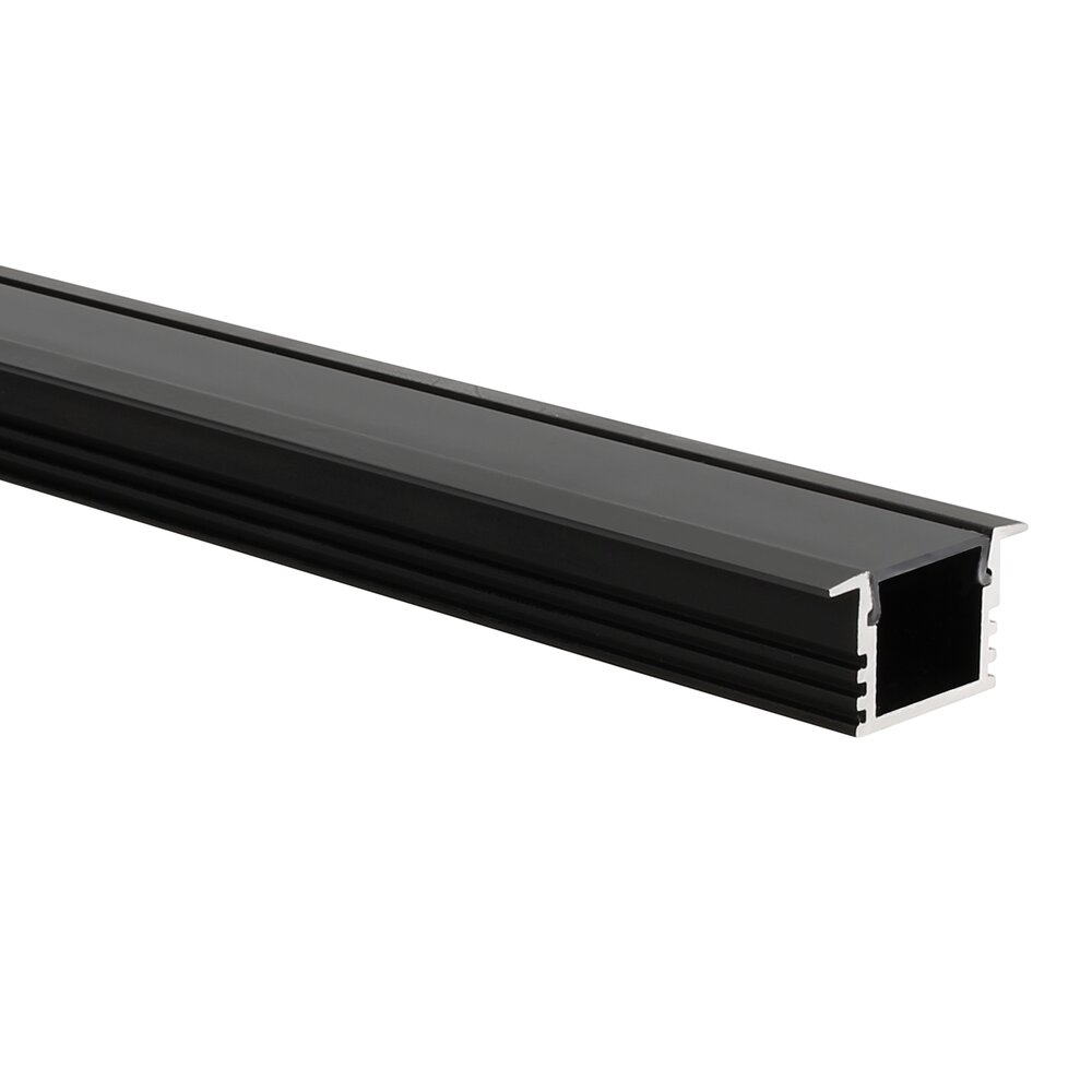 LED strip profile Matera black (RAL 9005) high 5m (2 x 2.5m) incl. black cover