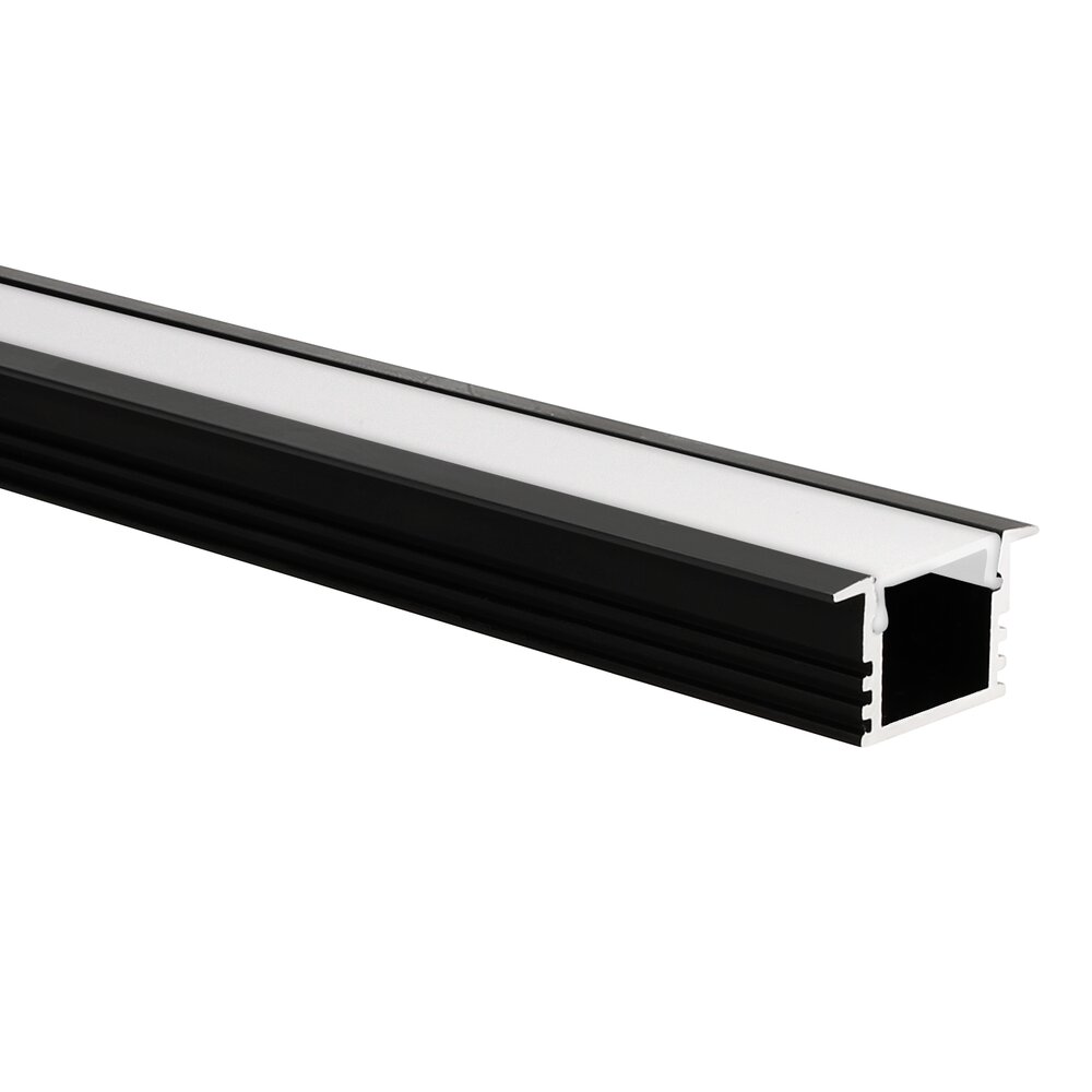 LED strip profile Matera black (RAL 9005) high 5m (2 x 2.5m) incl. frosted white cover