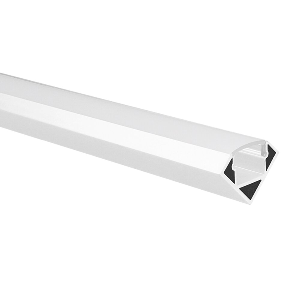 LED strip profile Tarenta white corner 5m (2 x 2.5m) incl. frosted white cover