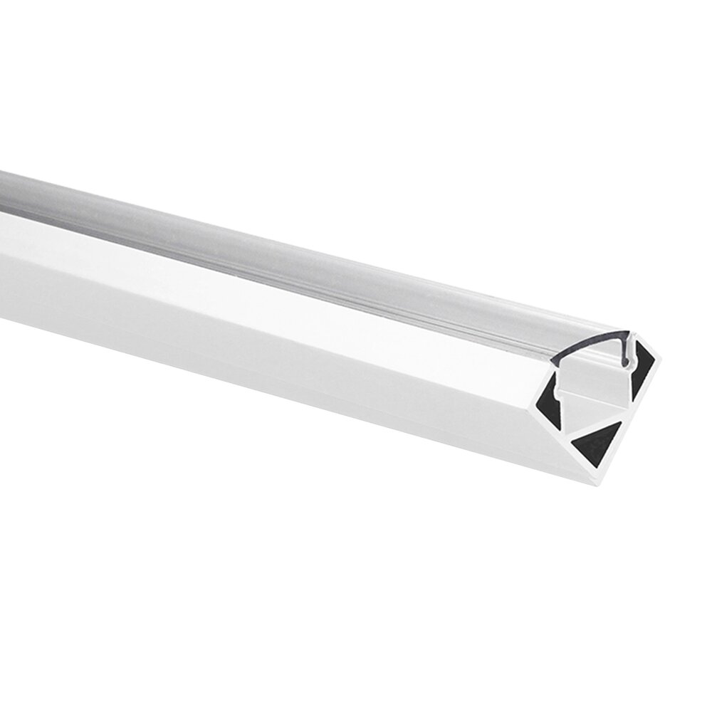 LED strip profile Tarenta white corner 5m (2 x 2.5m) incl. transparent cover