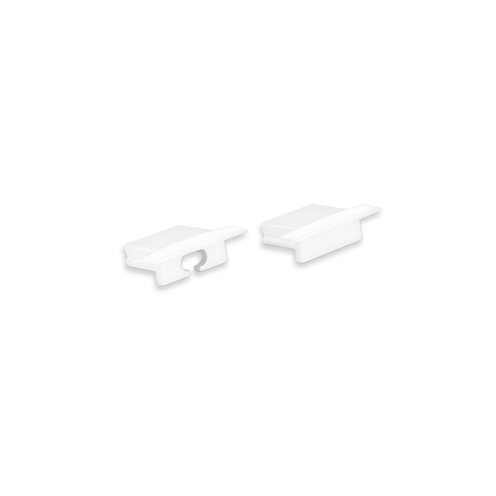 White end caps for LED strip profile Matera low