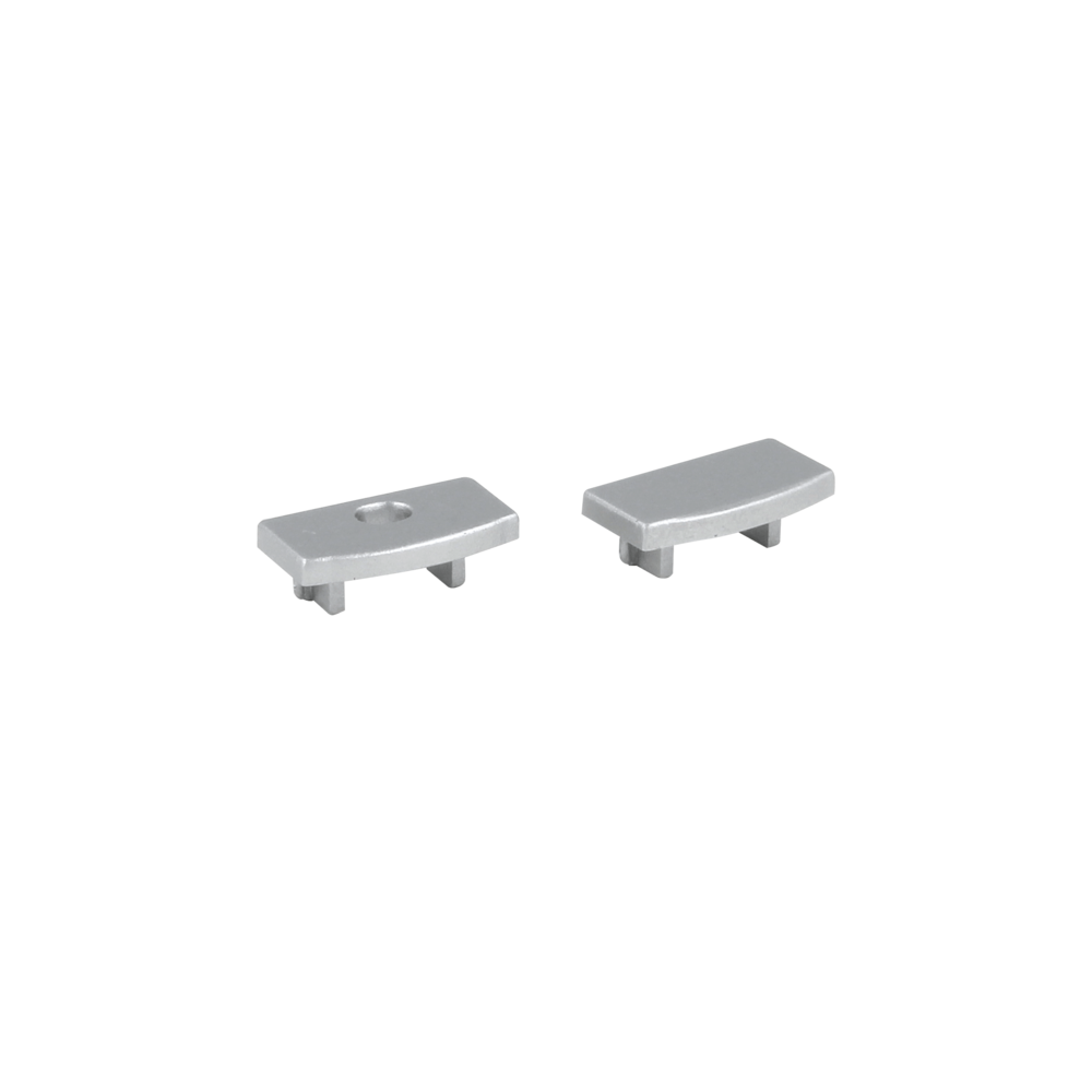 Grey end caps for LED strip profile Potenza low
