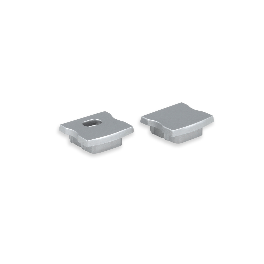 Grey end caps for LED strip profile Potenza high