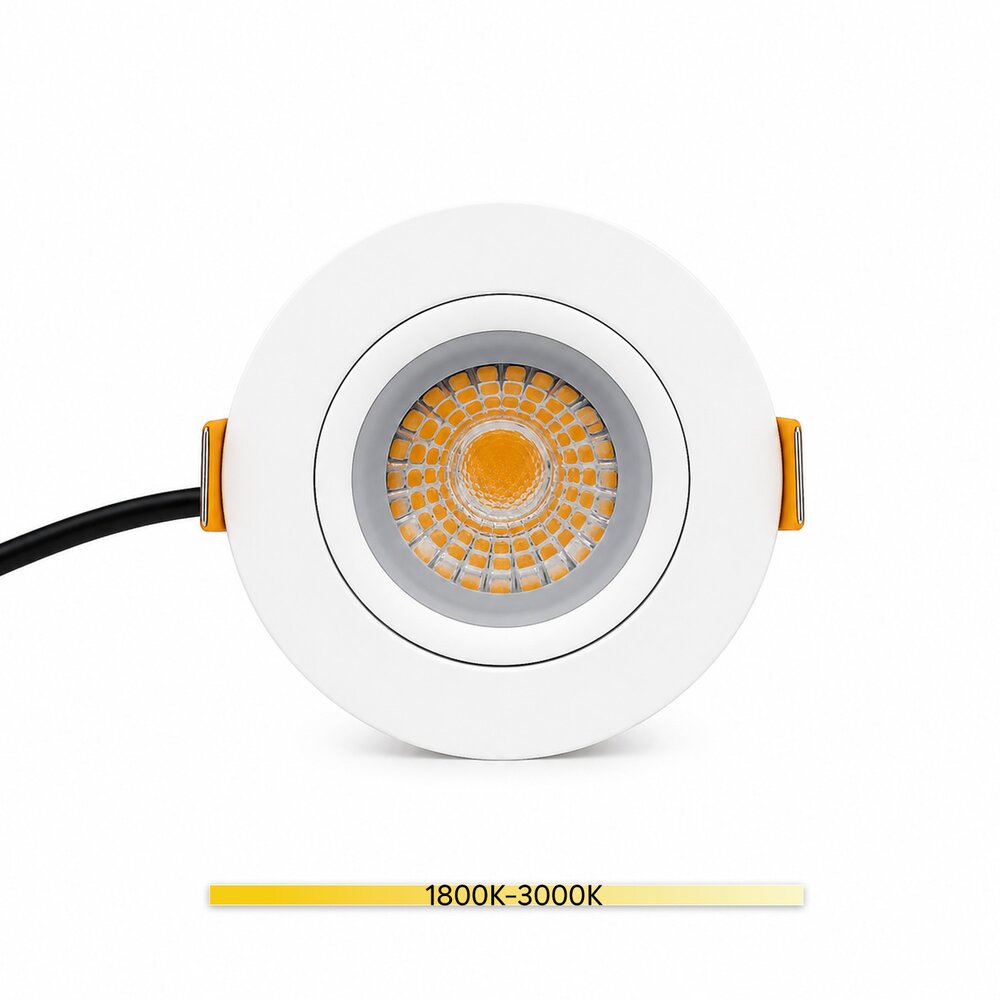 LED recessed spotlight Parma white 6W 435 lumen | dimmable & adjustable | dim-to-warm 1800K-3000K | IP54