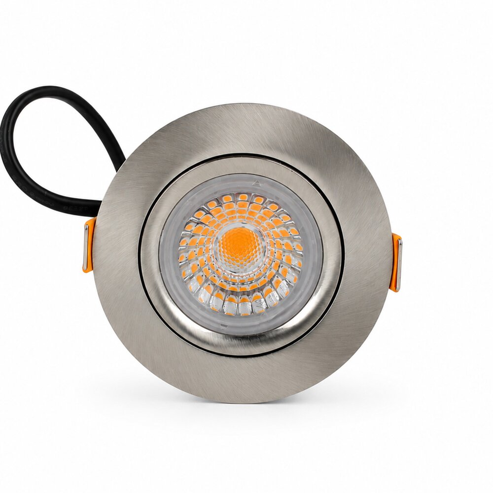 LED recessed spotlight Parma brushed aluminium 6W 495 lumen | dimmable and adjustable | extra warm white | IP54